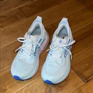 Brooks White and Light Blue Athletic Shoes